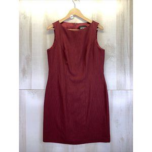 Vintage Deadstock Jolibee Womens Sheath Burgundy Dress Size 12-8537